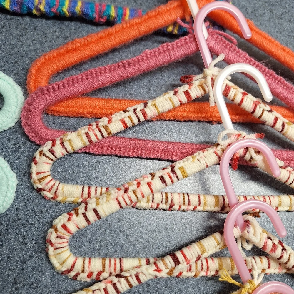 Handmade, Knitted Children's Hangers(2 Adult) Bundle of 14